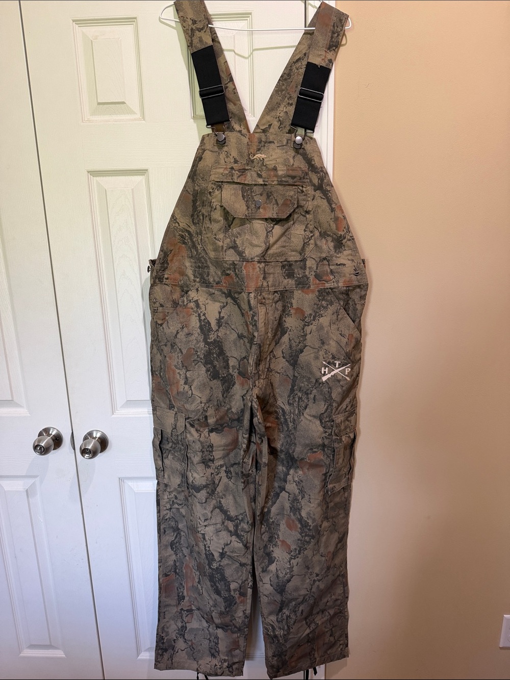 Natural Gear Men's Camouflage Cargo Bib Overalls - Brown/Gray